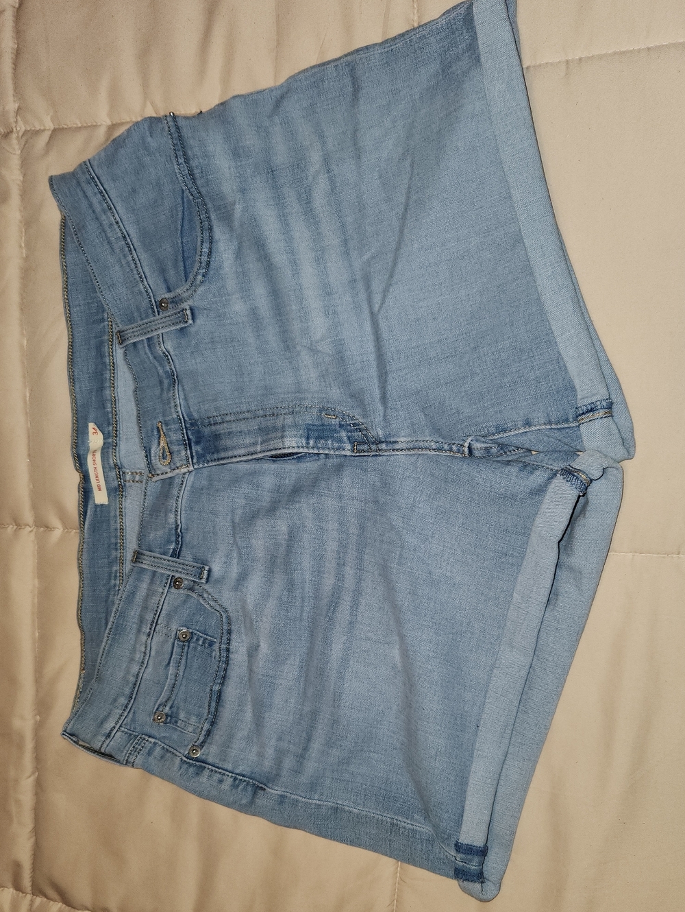 Light Blue Denim Women's Roll-Cuff Shorts
